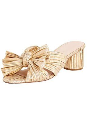 Satin Bow Knot Block Heel Sandals for Bride Wedding